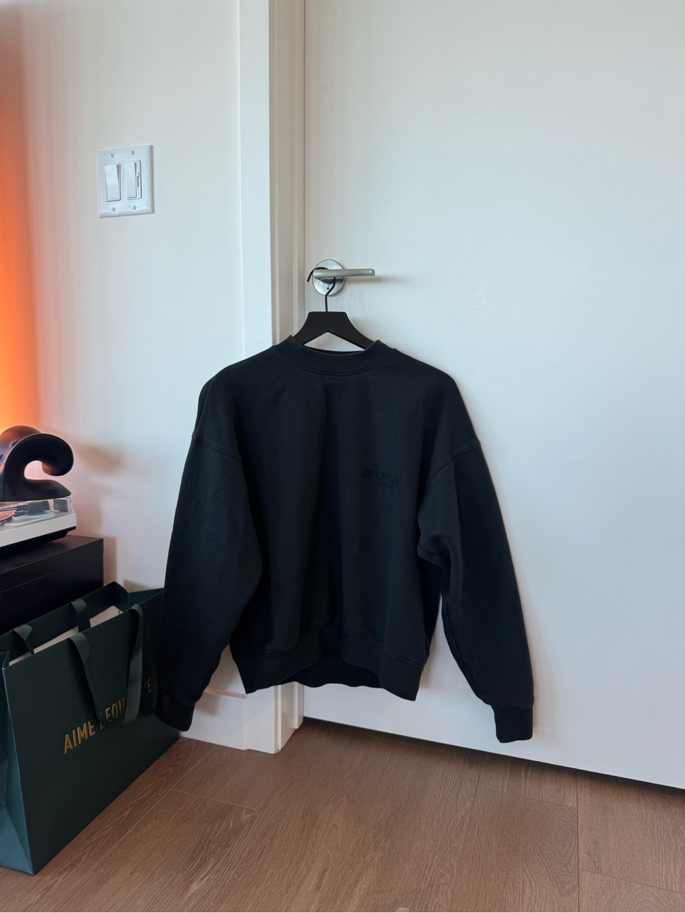 Essentials Black Crewneck Sweatshirt
